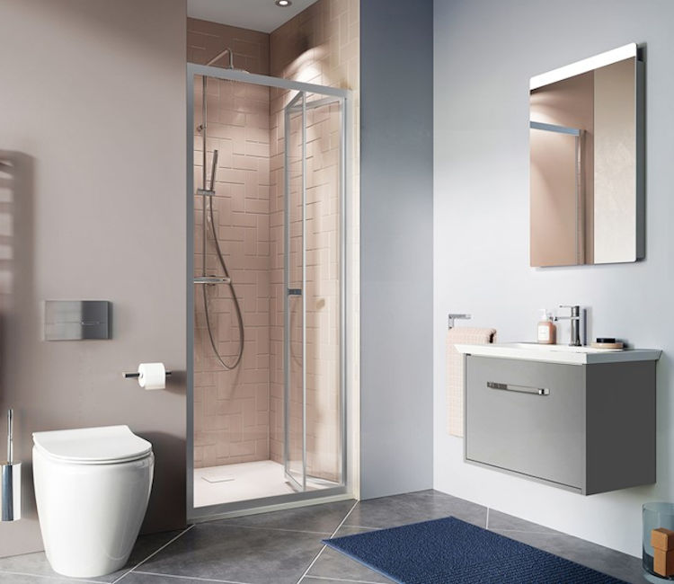 Product Lifestyle image of the Crosswater Clear 6 Bifold Shower Door