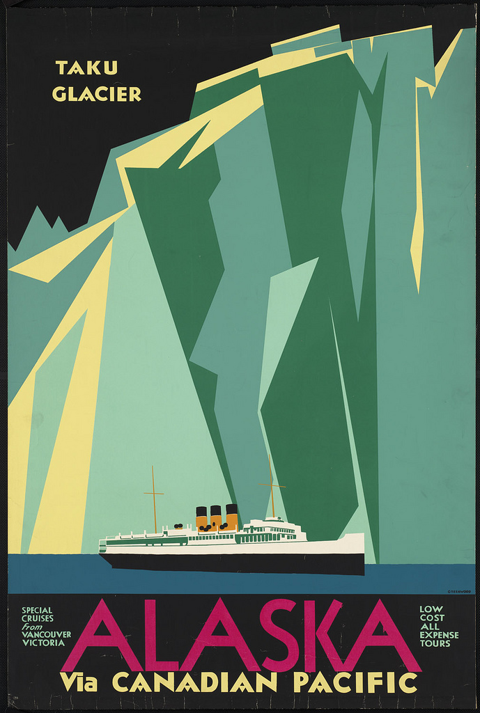 Marketing poster for cruises to Alaska