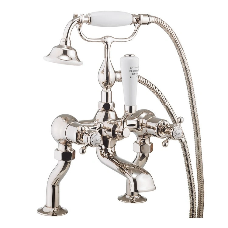 Crosswater Belgravia Crosshead Nickel Bath Shower Mixer with Kit