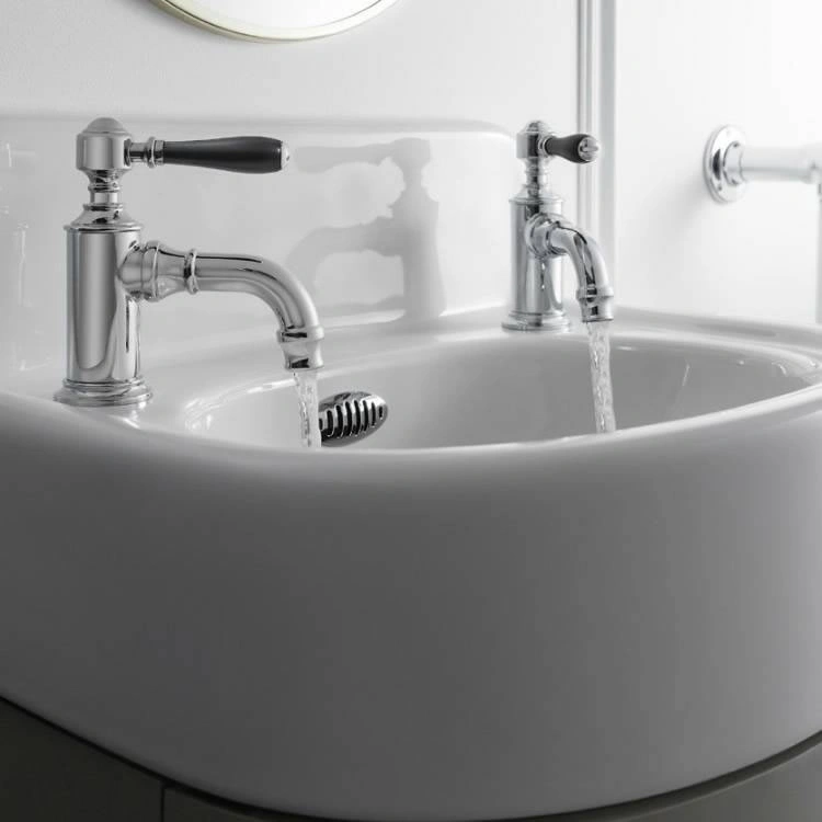 Burlington Arcade Chrome Lever Cloakroom Basin Pillar Taps with Choice