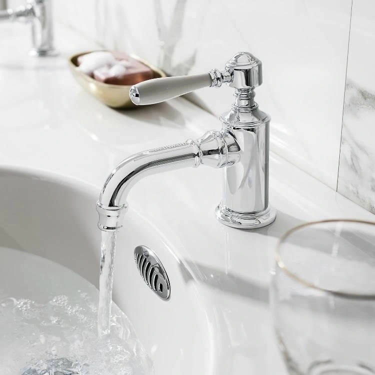 Basin Mixer Tap Chrome Single Lever Mono Bloc Modern Bathroom Cloakroom Faucet 