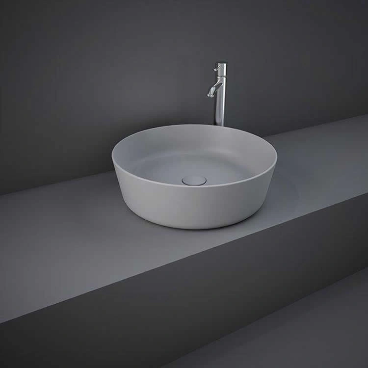 RAK Feeling Matt Grey 420mm Round Countertop Basin Sanctuary Bathrooms