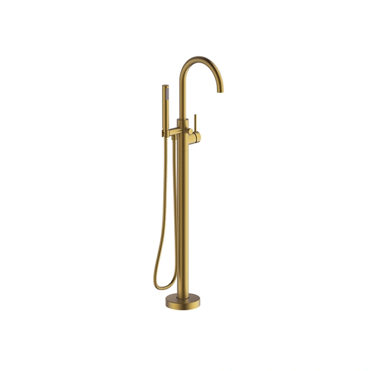 Britton Hoxton Brushed Brass Floorstanding Bath Shower Mixer