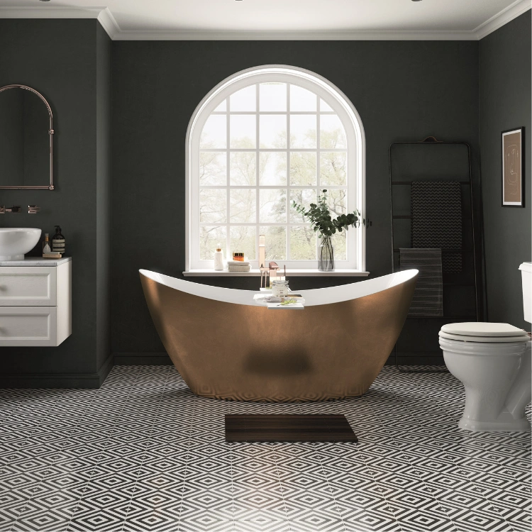 Heritage Hylton 1730mm Copper Effect Freestanding Acrylic Bath