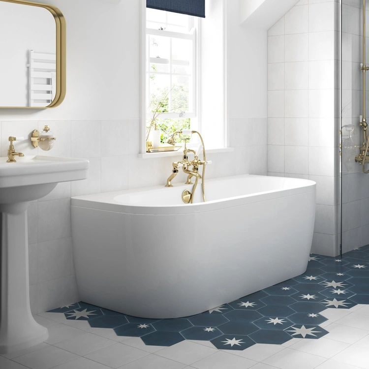 Photo of BC Designs SolidBlue Monreale 1700 x 750mm Back To Wall Bath