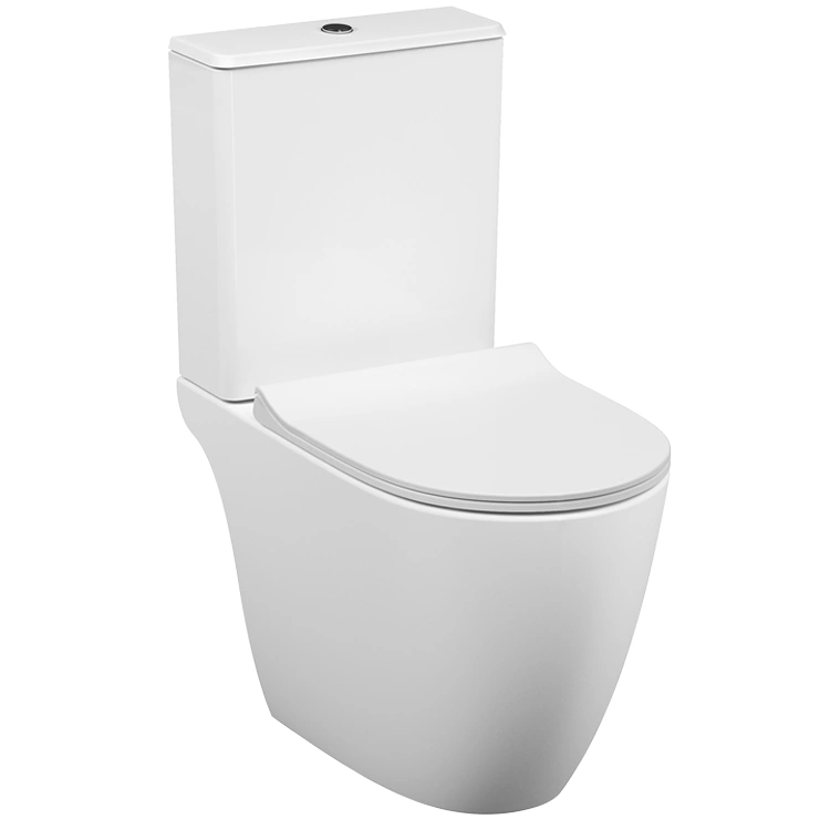 Black Close Coupled Back to wall Round Toilet WC Free Bathroom Soft Close Seat 