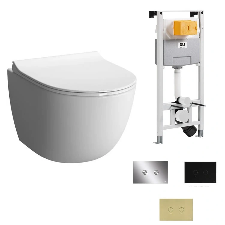 Vitra Sento Rimless Wall Hung WC With Soft Close Seat & JTP Cistern Frame Pack Sanctuary Bathrooms