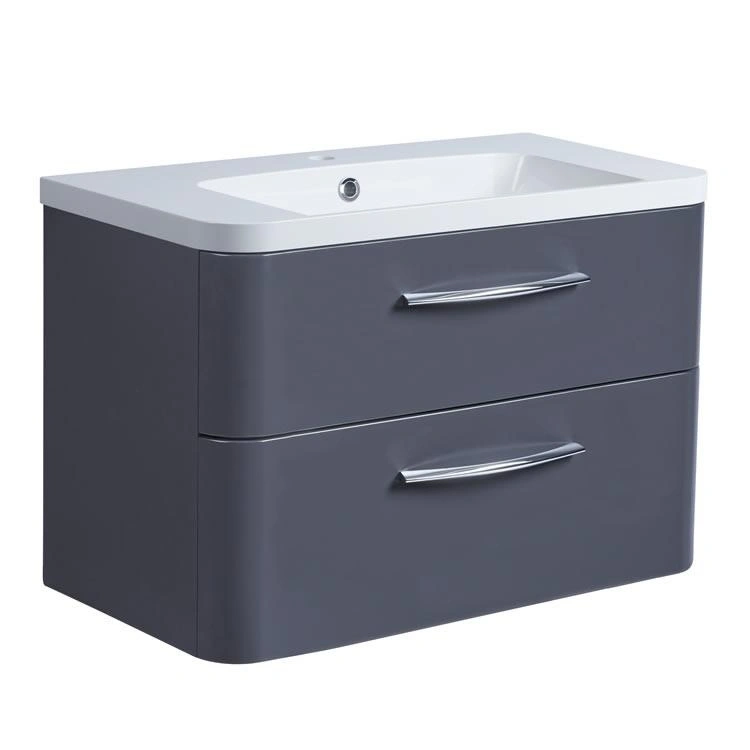 Roper Rhodes System 800mm Matt Carbon Wall Mounted Vanity Unit and Basin - Image 1