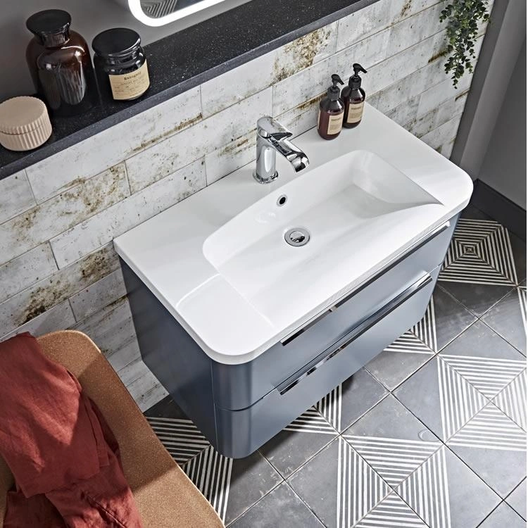 Roper Rhodes System 600 Derwent Blue, Vanity Unit For Wall Mounted Taps