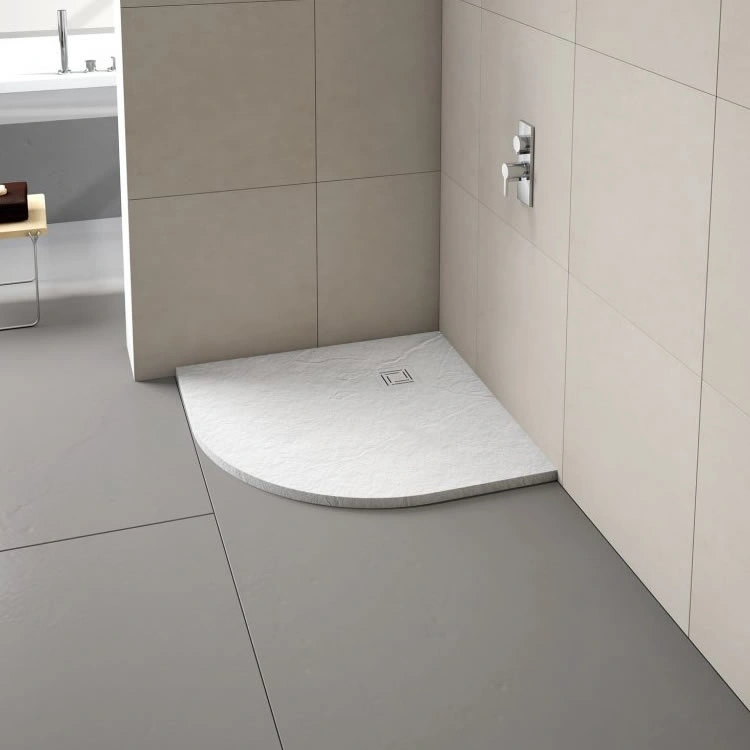 Merlyn Truestone White 900mm Quadrant Shower Tray & Waste
