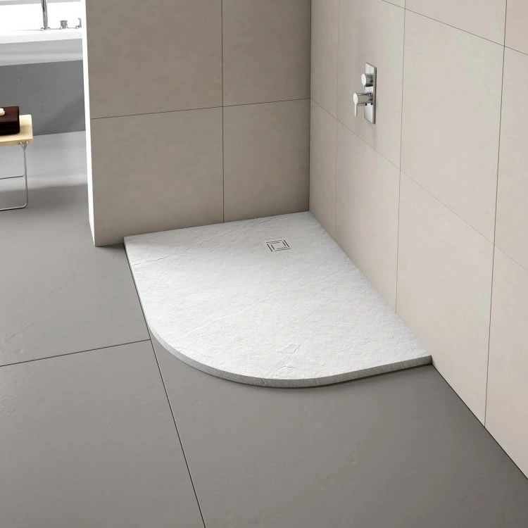 Merlyn Truestone White 1200 x 900mm Offset Quadrant Shower Tray & Waste