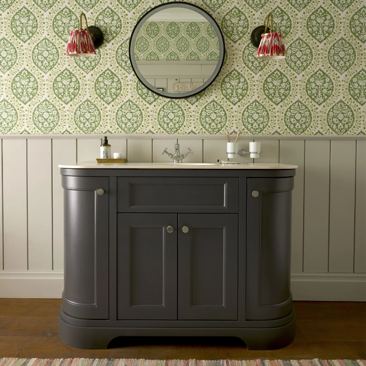 Heritage Wilton 1200mm Graphite Curved Vanity Unit & Worktop