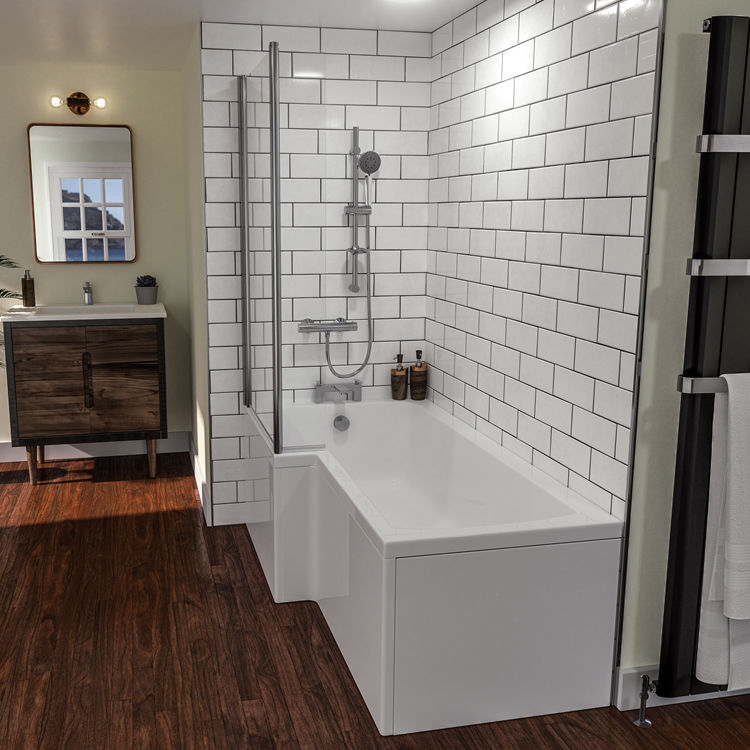 Product Lifestyle image of Eastbrook Beaufort Shannon 1700mm x 850mm L Shape Shower Bath
