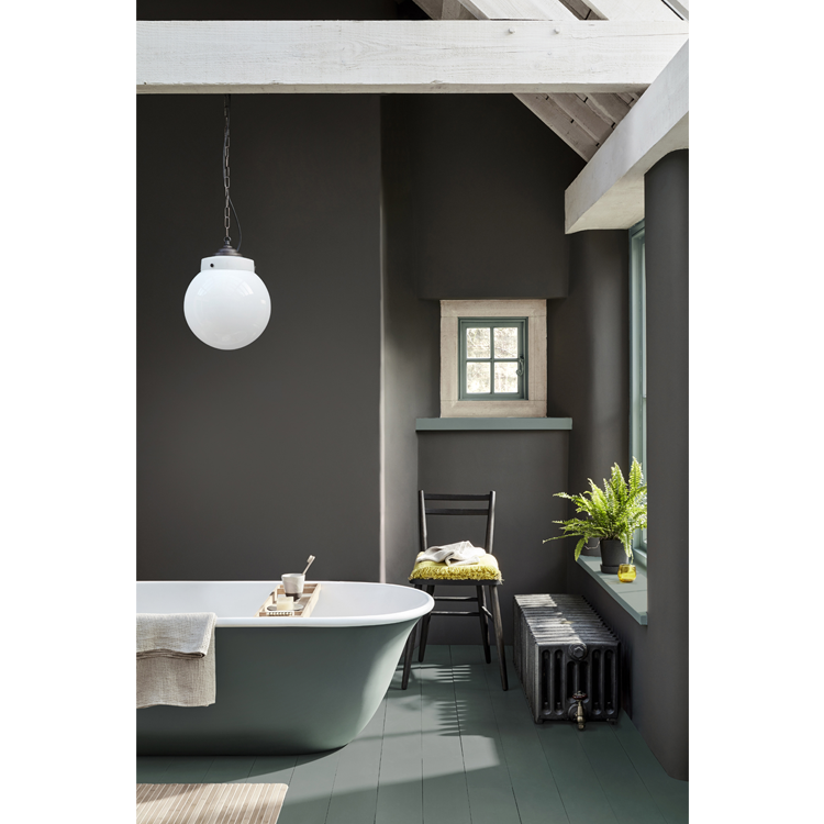 Product Lifestyle image of the BC Designs Omnia 1615mm Freestanding Bath painted mint green