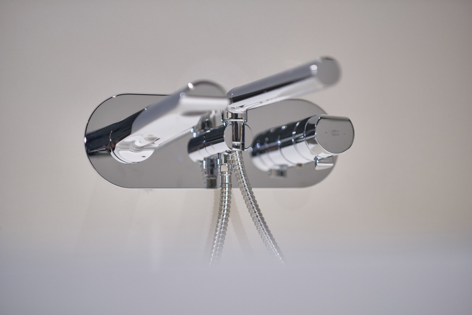 Close up product image of Riobel Parabola Chrome Wall Mounted Bath Shower Mixer