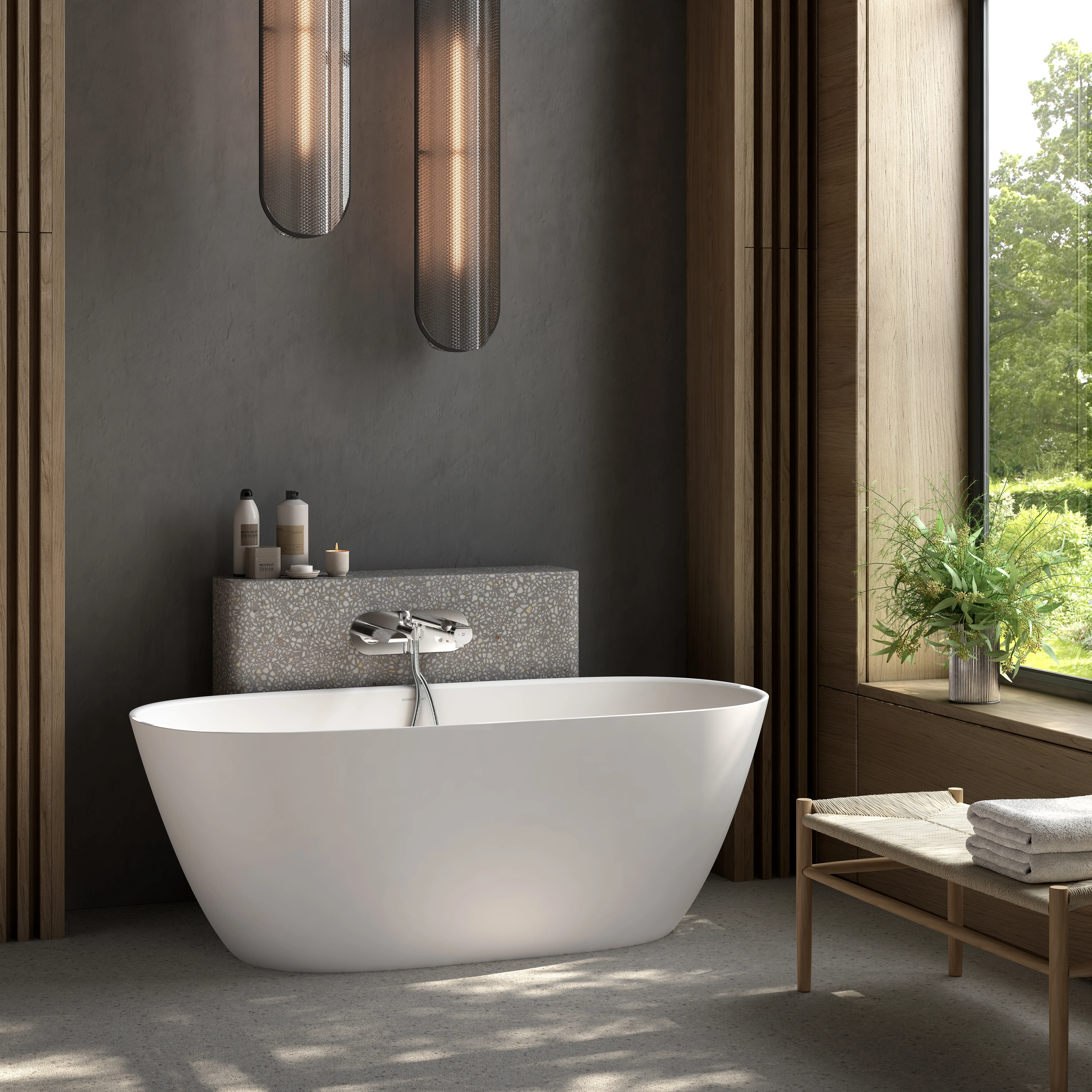 image of Victoria + Albert Lussari Matt White Freestanding Bath