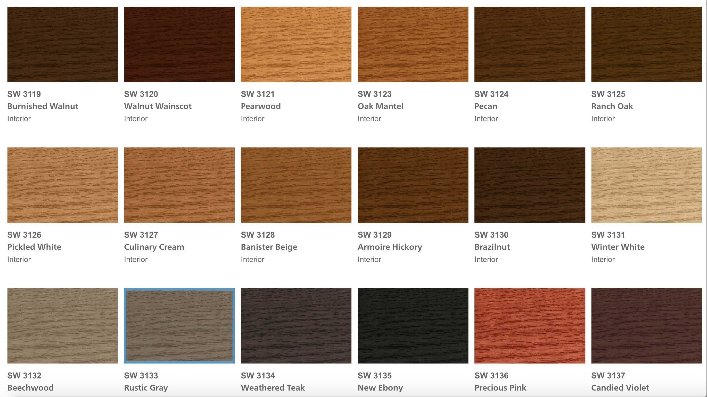 Image of a wood colour chart