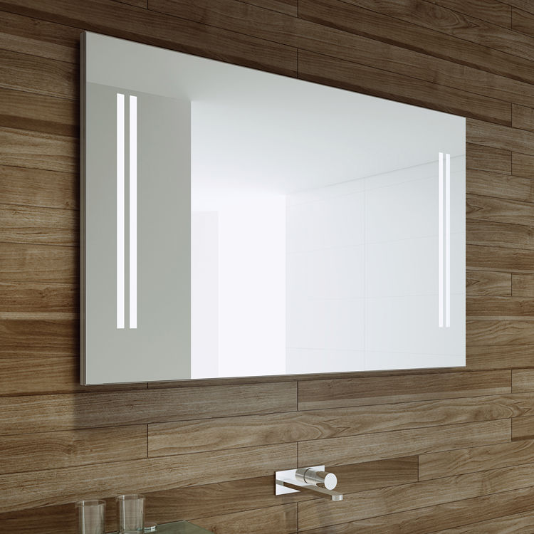 Close up product lifestyle image of the Origins Living Dune LED Mirror