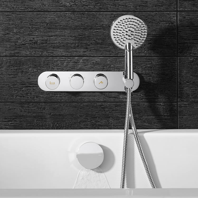 Product Lifestyle image of Crosswater Dial Bath Valve 2 Control with Central Trim, Handset and Bath Filler