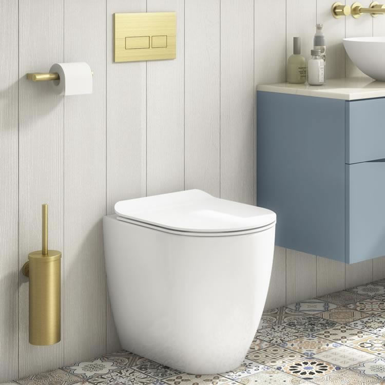 Product Lifestyle image of Crosswater Glide II Matt White Rimless Back to Wall Toilet and Seat