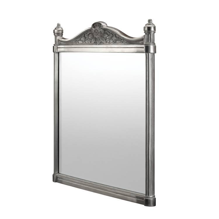 image of burlington georgian polished aluminium bathroom mirror on white background