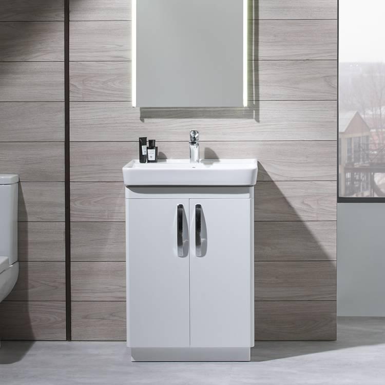 Product Lifestyle image of the Tavistock Compass 500mm Freestanding Unit and Basin