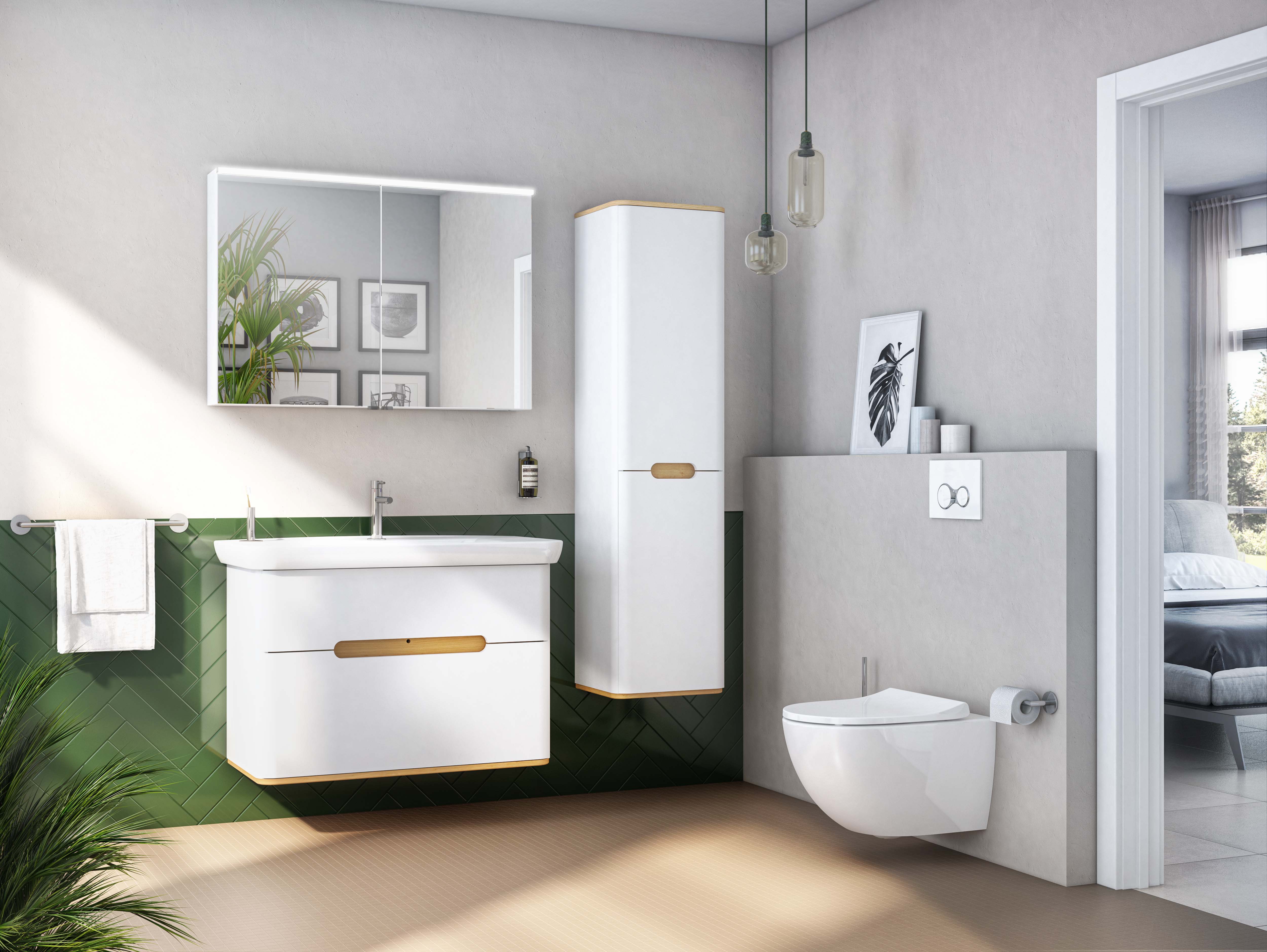 image of a scandi style bathroom - vitra sento furniture in white