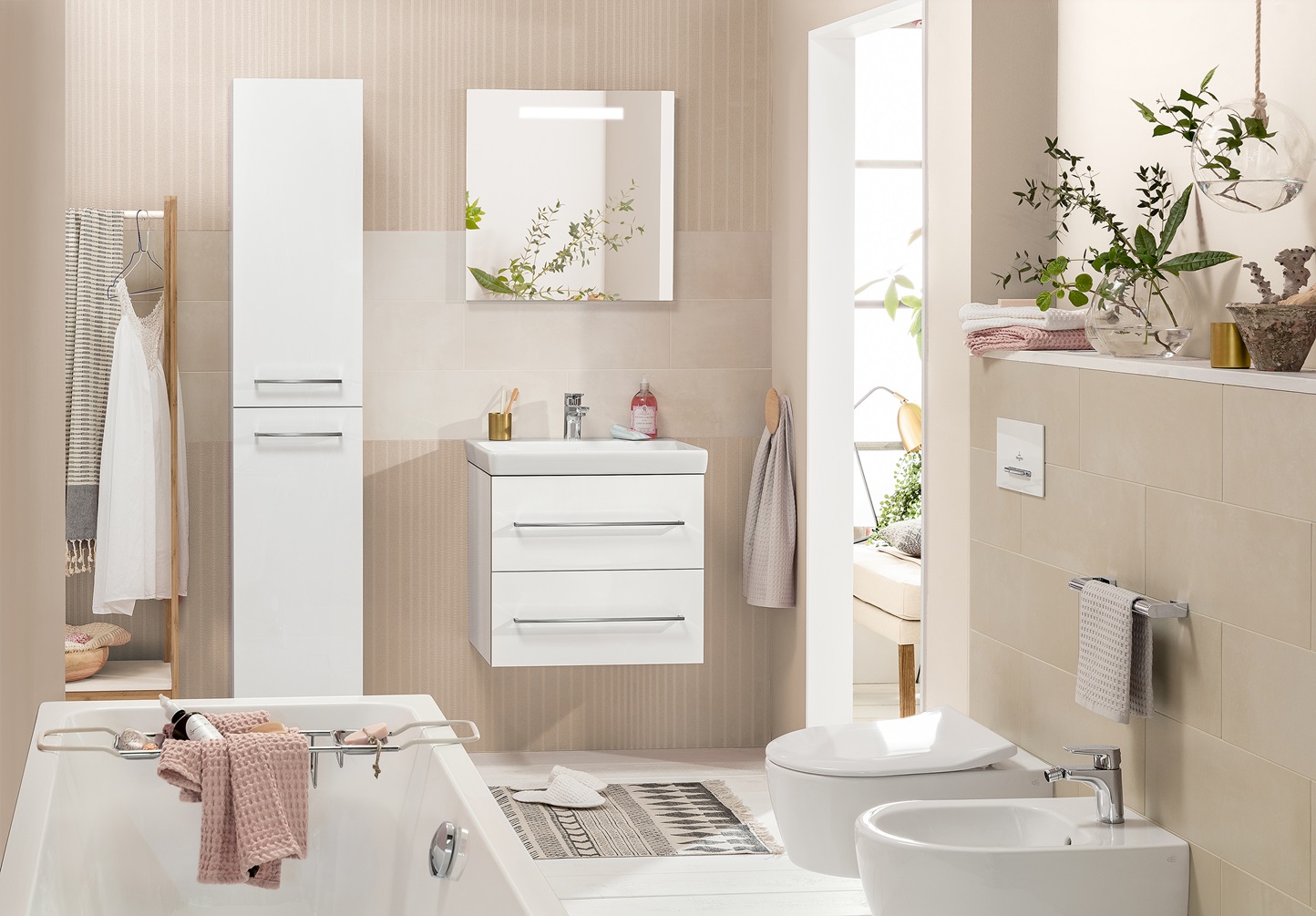 image of a modern bathroom with a white vanity unit