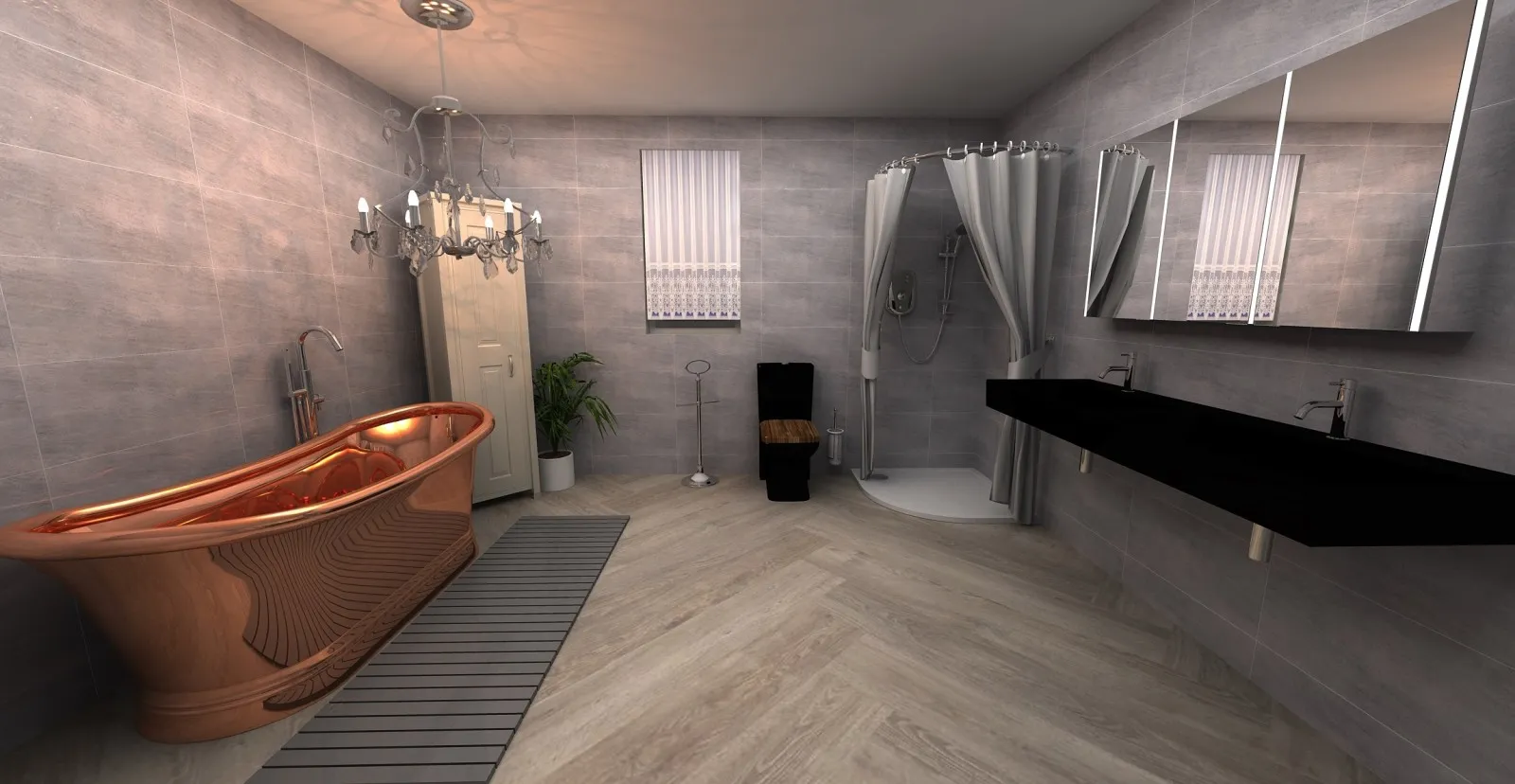 Digital lifestyle image of bathroom desiged in the Sanctuary Bathrooms' 3D design tool