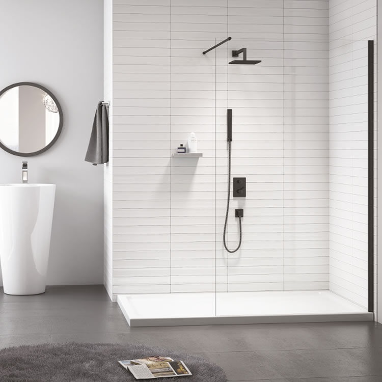 Product Lifestyle image of Merlyn Black Frameless Shower Wall