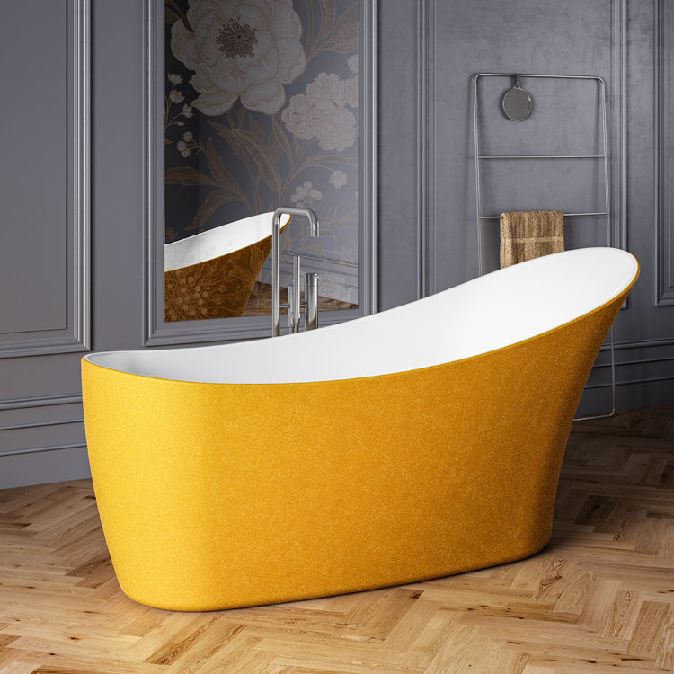 Product Lifestyle image of Charlotte Edwards Portobello Sparkling Gold 1600mm Freestanding Bath