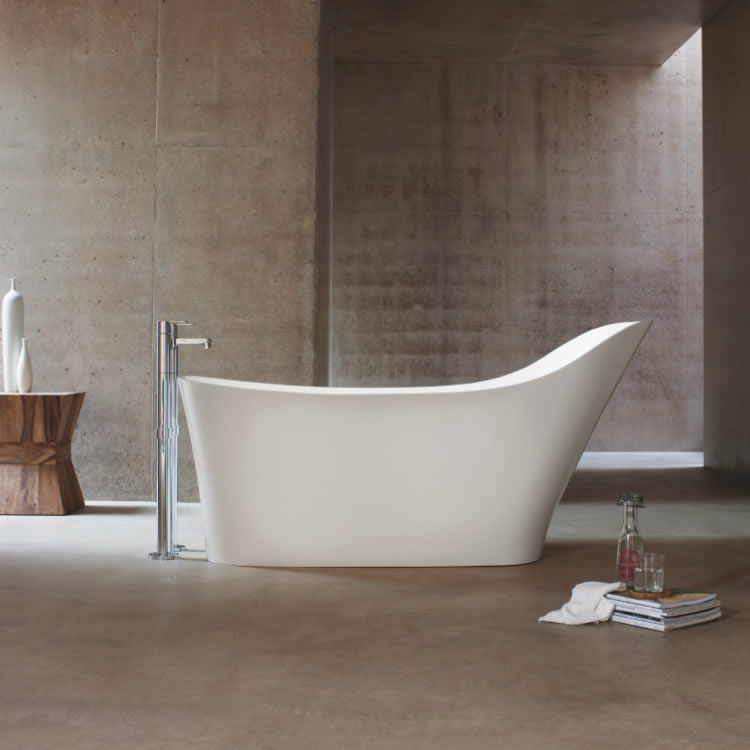 Product Lifestyle image of Clearwater Nebbia Natural Stone Freestanding Bath