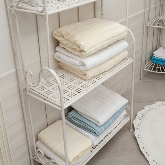 Lifestyle image of a vintage towel rack