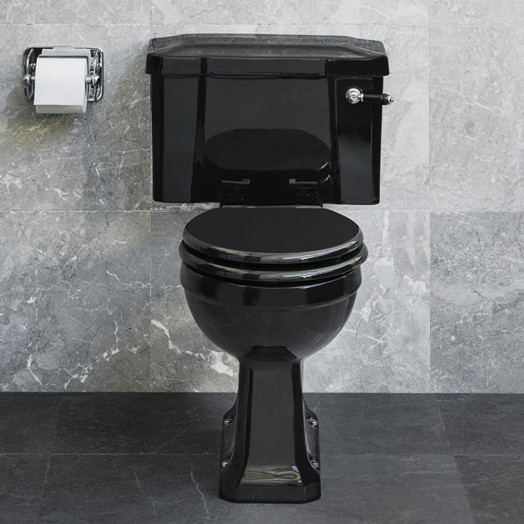 Close up product image of Burlington Jet Standard Black Close Coupled Toilet