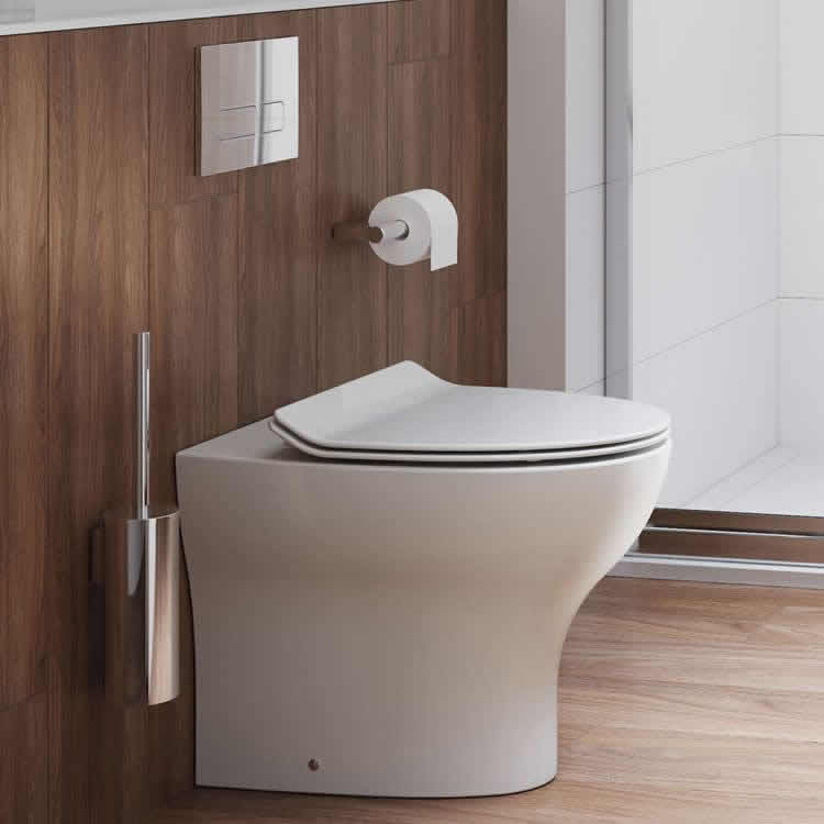 Product Lifestyle image of Crosswater Kai Back To Wall Toilet and Soft Close Thin Seat