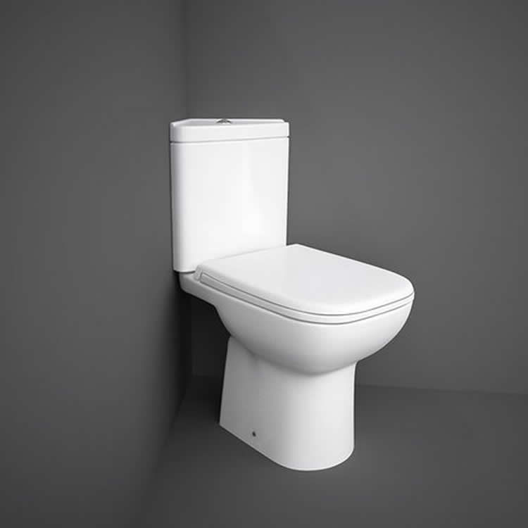 Product Lifestyle image of RAK Origin Corner Close Coupled Toilet, Cistern and Soft Close Seat