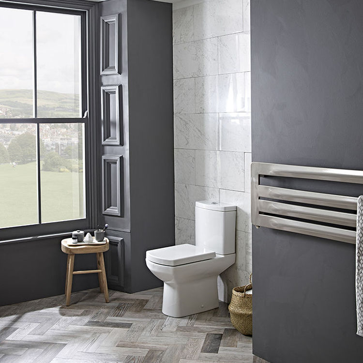 Product Lifestyle image of Tavistock Vibe Open Back Close Coupled Toilet, Cistern and Seat