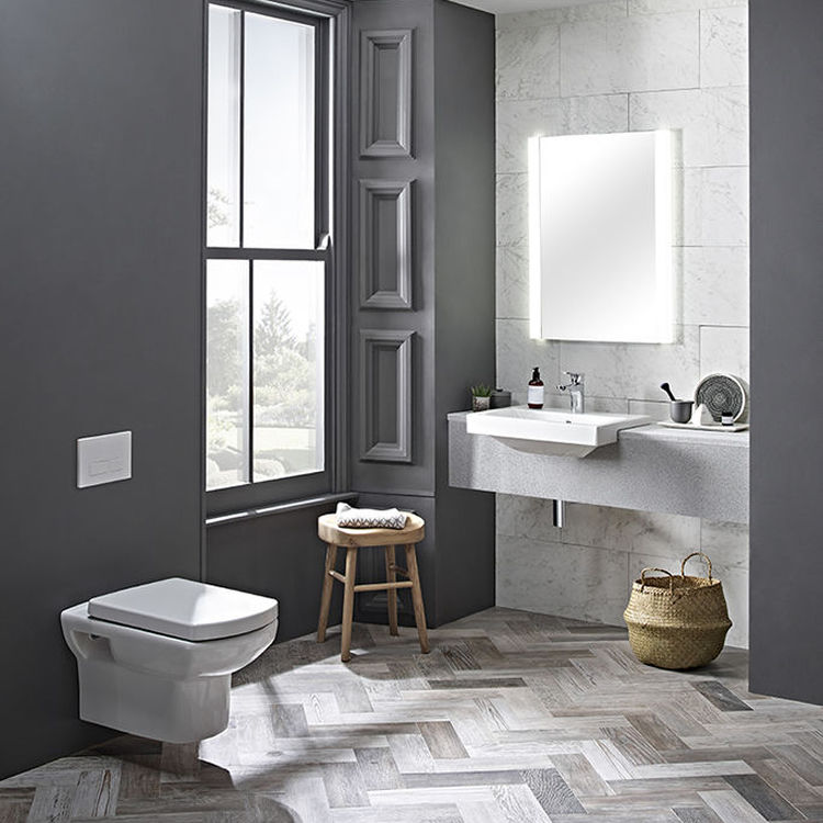 Product Lifestyle image of Tavistock Vibe Wall Hung Toilet and Seat