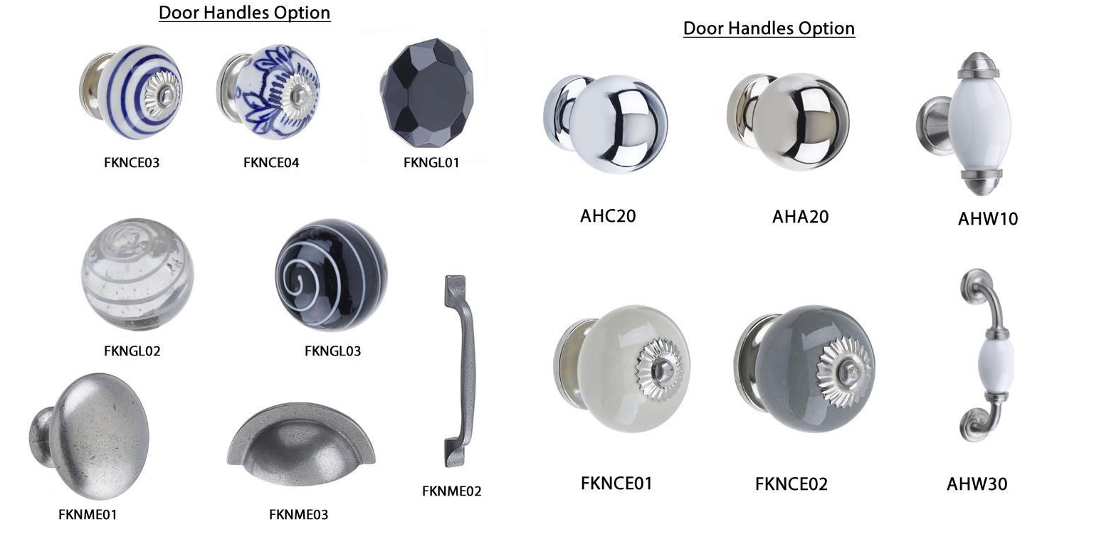 Cut out image displaying a selection of Heritage door handles