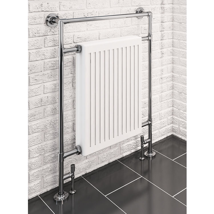 Product Lifestyle image of Eastbrook Twyver Chrome and White Traditional Radiator