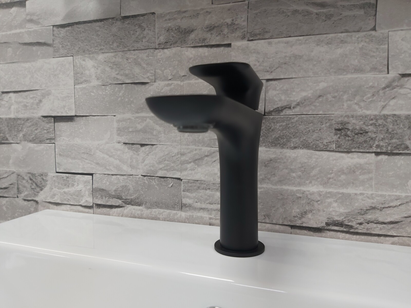 Image of a basin mixer tap finished in matt black