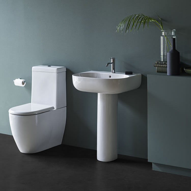 Product Lifestyle image of Britton Bathrooms Milan Basin and Close Coupled Toilet Set