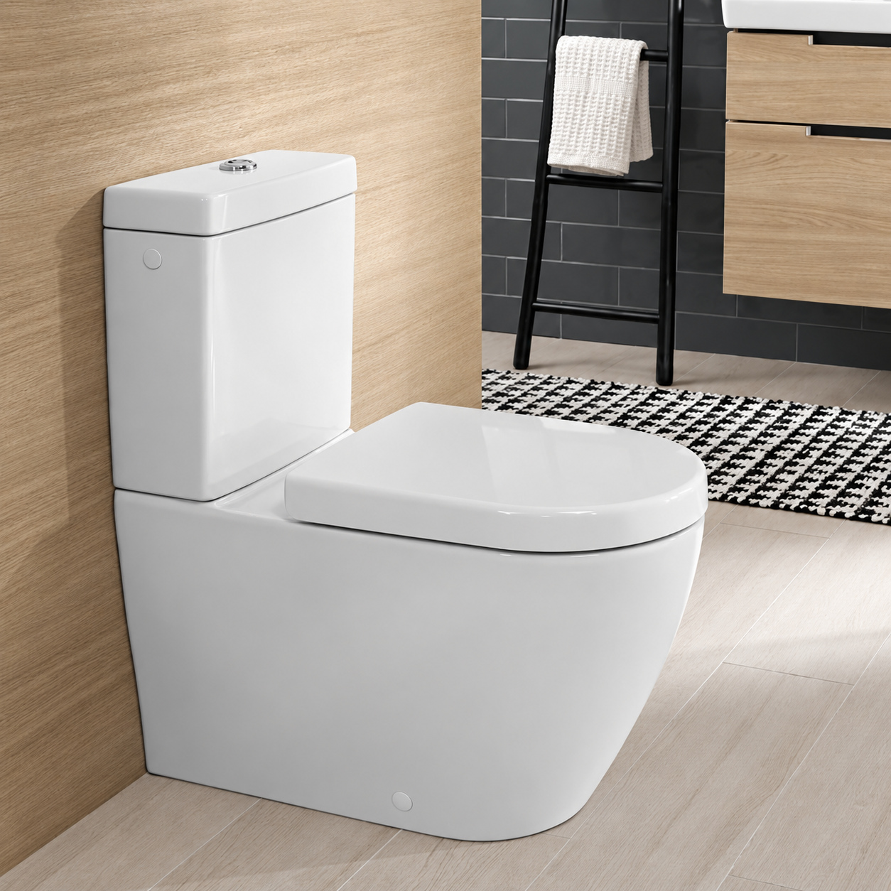 Lifestyle image of the Villeroy & Boch Subway 2.0 Close Coupled Toilet & Seat