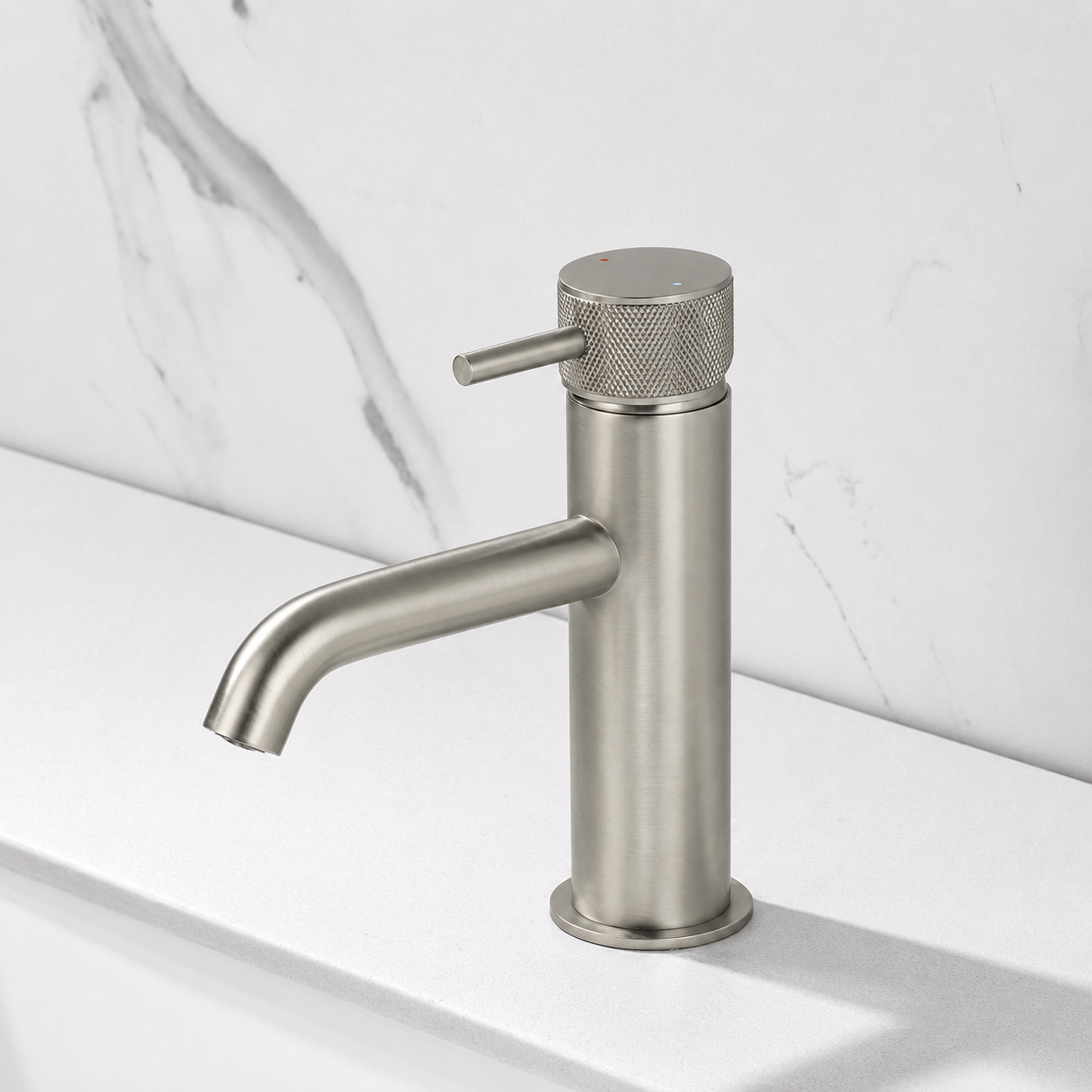 Lifestyle image of the Abacus Iso Pro Brushed Nickel Mono Basin Mixer