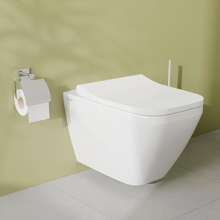 lifestyle image of VitrA Integra Square Wall Hung Box Rim Toilet