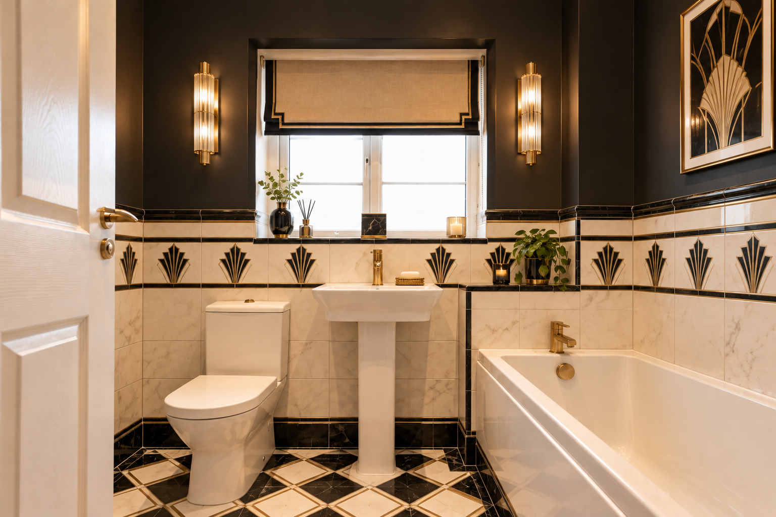 A standard UK bathroom edited by ChatGPT to add a new style