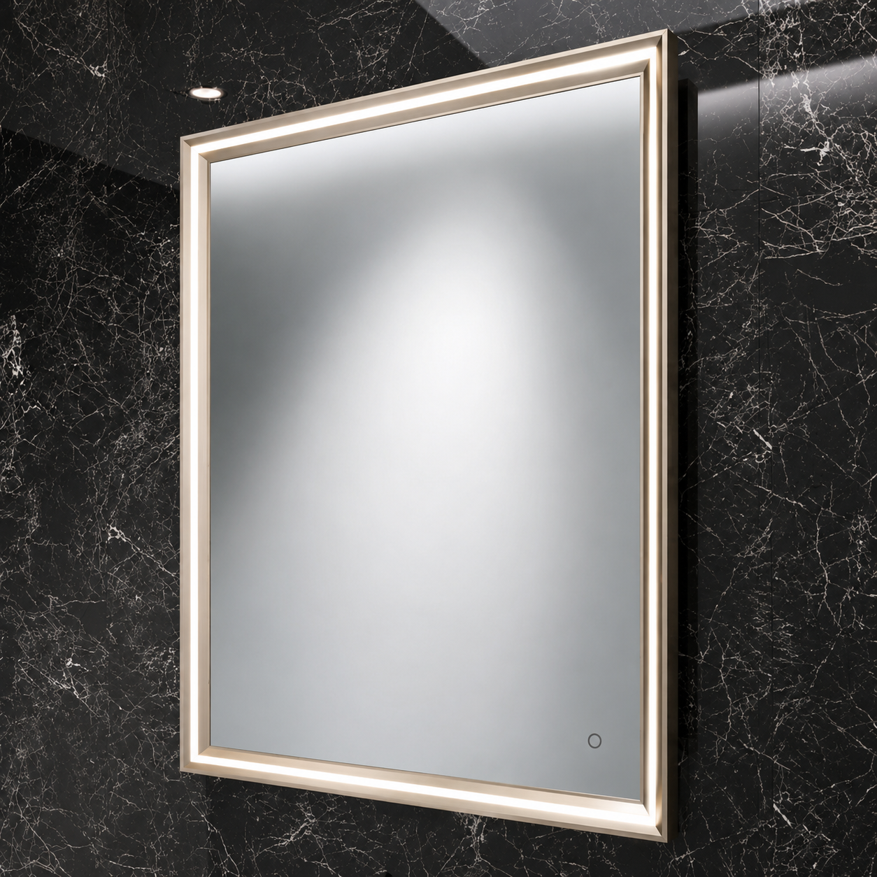Lifestyle image of the Origins Living Lexington 750mm x 900mm Brushed Bronze Mirror