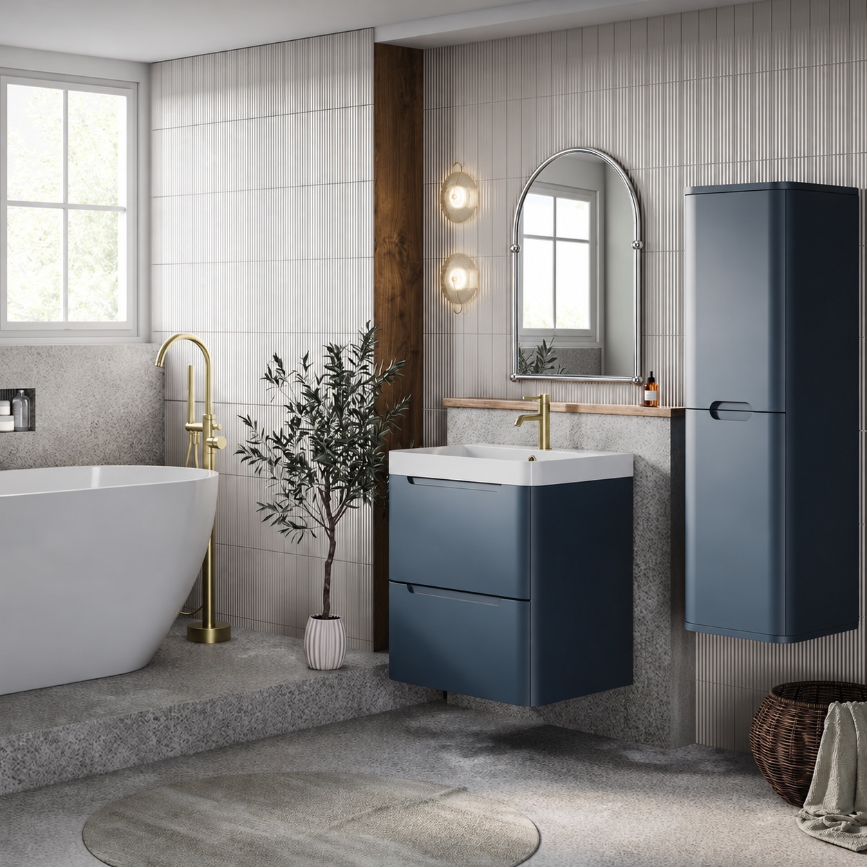 A bathroom that's been edited by ChatGPT to include a new mirror