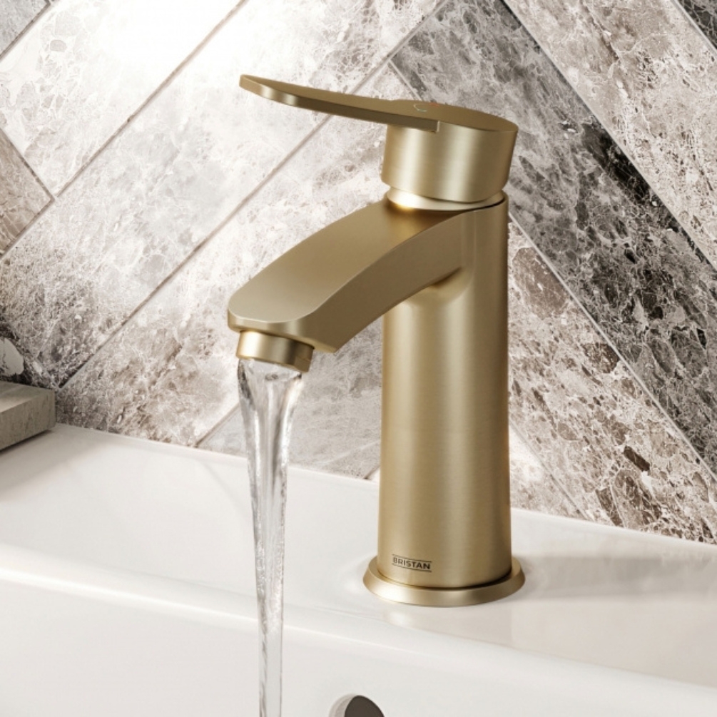 Lifestyle image of JTP Vos Brushed Brass Single Lever Basin Mixer
