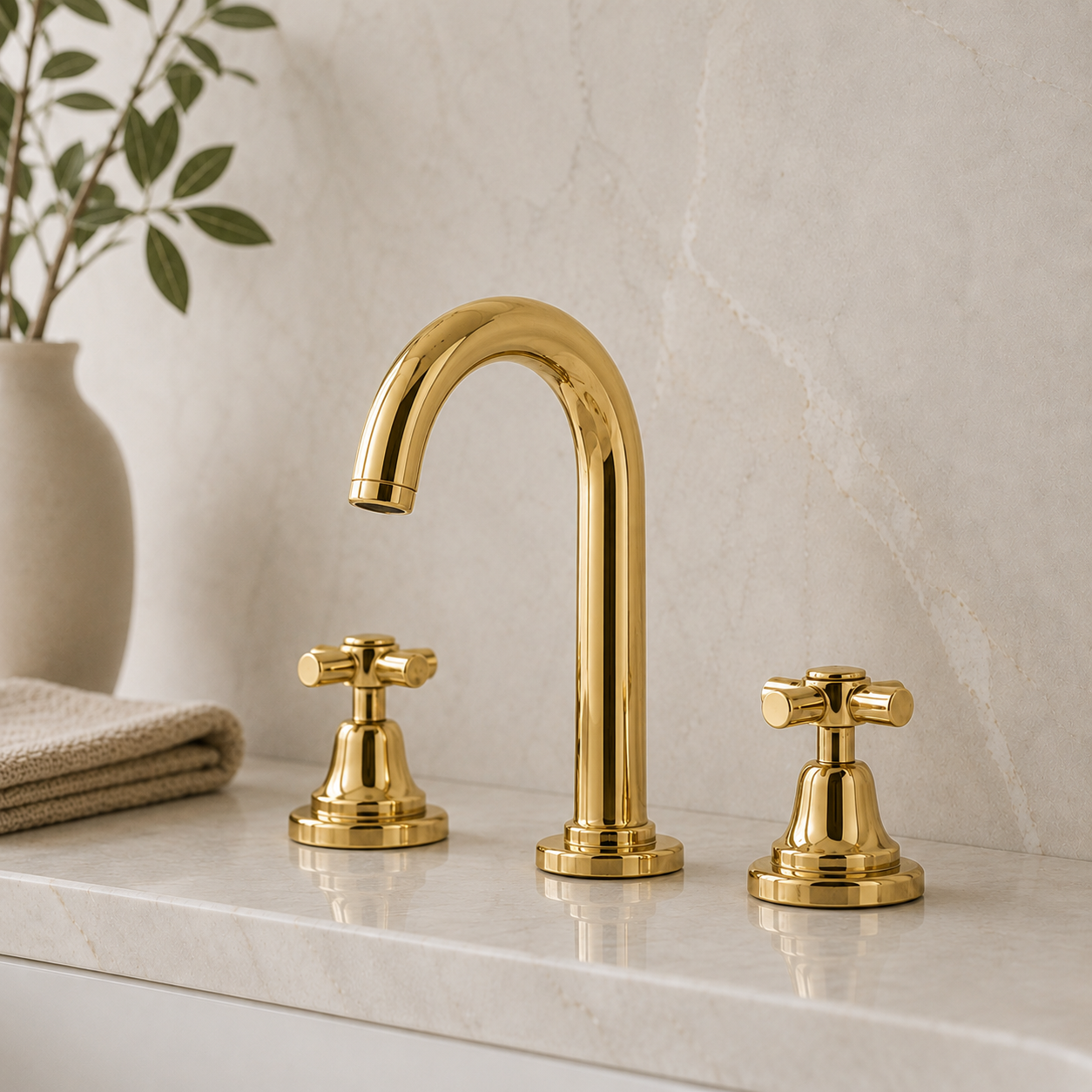 Lifestyle image showing a lacquered bathroom finish